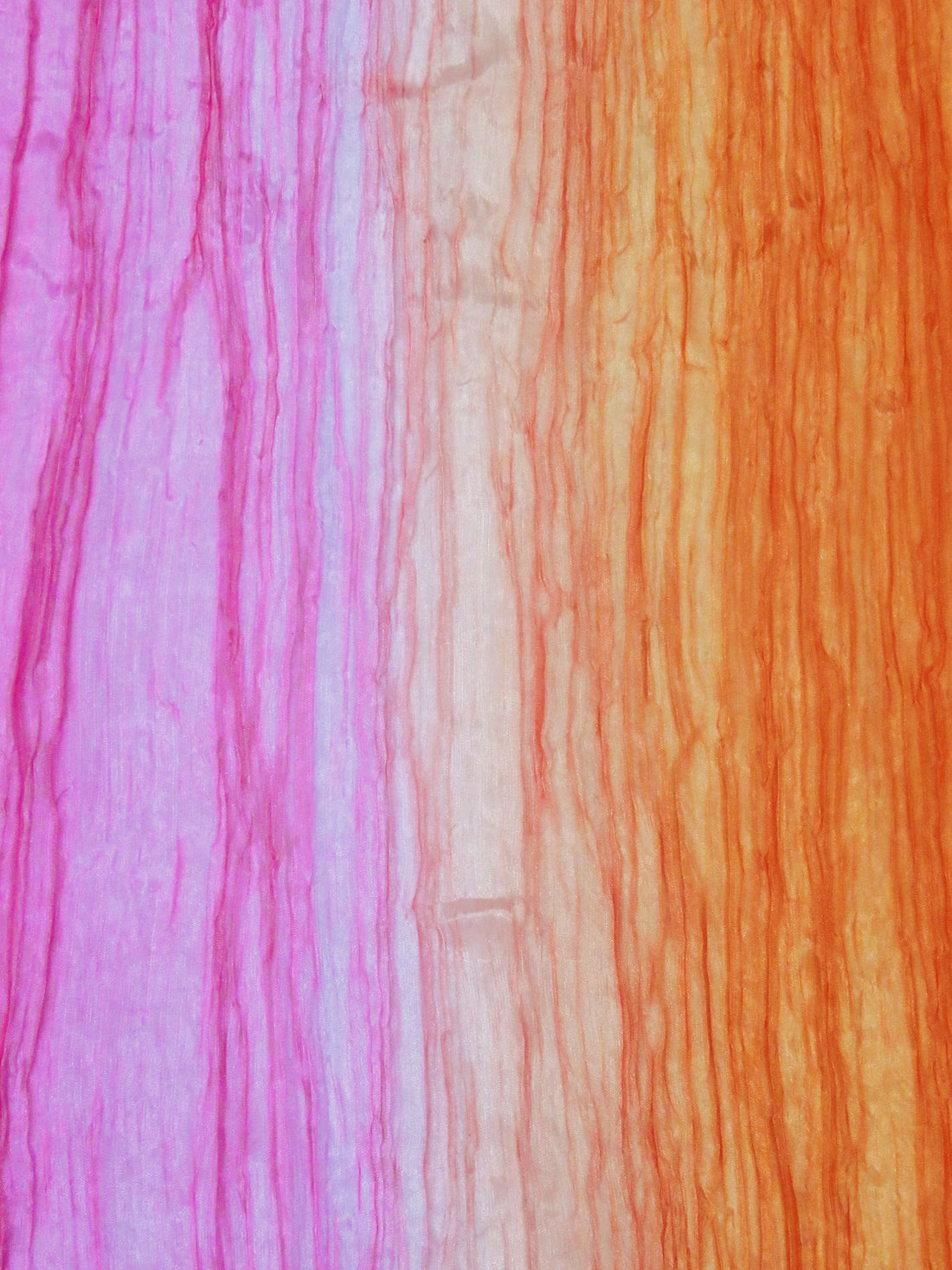 Telemagenta/Red-Orange 100% Silk Ombre Crinkle Chiffon - NY Designer - 19W