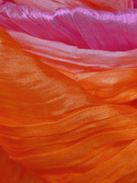 Telemagenta/Red-Orange 100% Silk Ombre Crinkle Chiffon - NY Designer - 19W