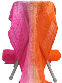 Telemagenta/Red-Orange 100% Silk Ombre Crinkle Chiffon - NY Designer - 19W