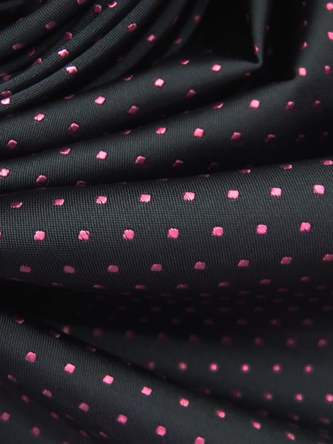 Dark Gray/Black/Sky Magenta 100% Silk Dot Weave Brocade - NY  Designer - 27W