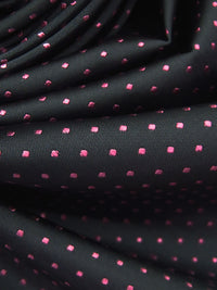 Dark Gray/Black/Sky Magenta 100% Silk Dot Weave Brocade - NY  Designer - 27W