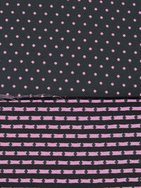Dark Gray/Black/Sky Magenta 100% Silk Dot Weave Brocade - NY  Designer - 27W