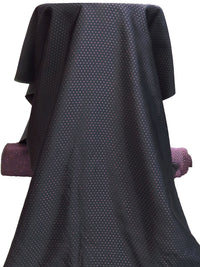 Dark Gray/Black/Sky Magenta 100% Silk Dot Weave Brocade - NY  Designer - 27W