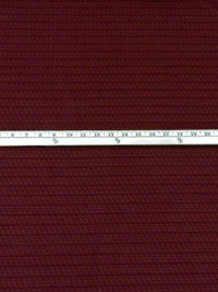 Dark Maroon 100% Polyester Horizontal Novelty Stripe Weave Chenille Boucle Suiting - NY Designer - 57W