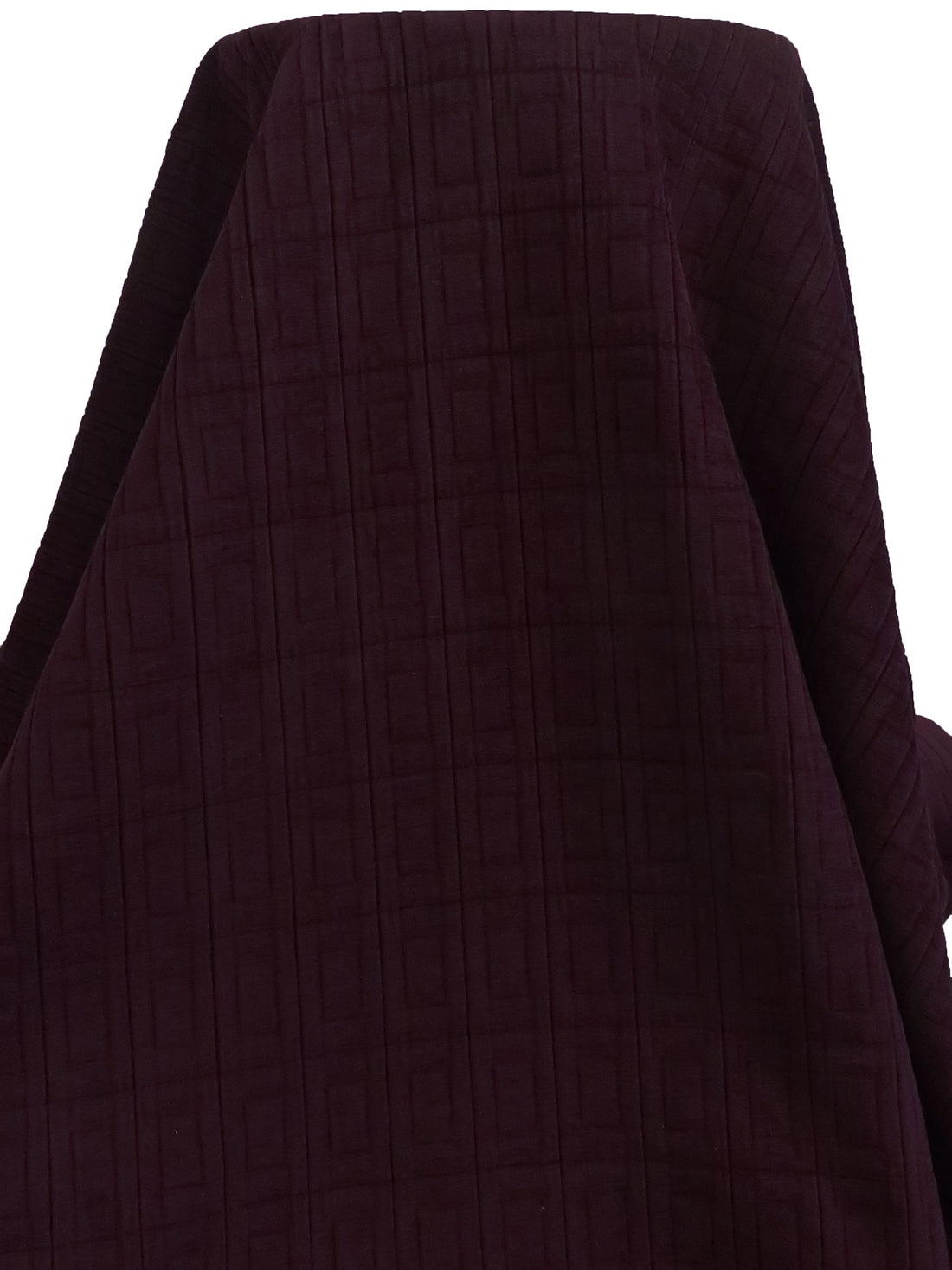 Dark Temptress Purple 100% Polyester Rectangles Weave Chenille Velvet - NY Designer - 67W