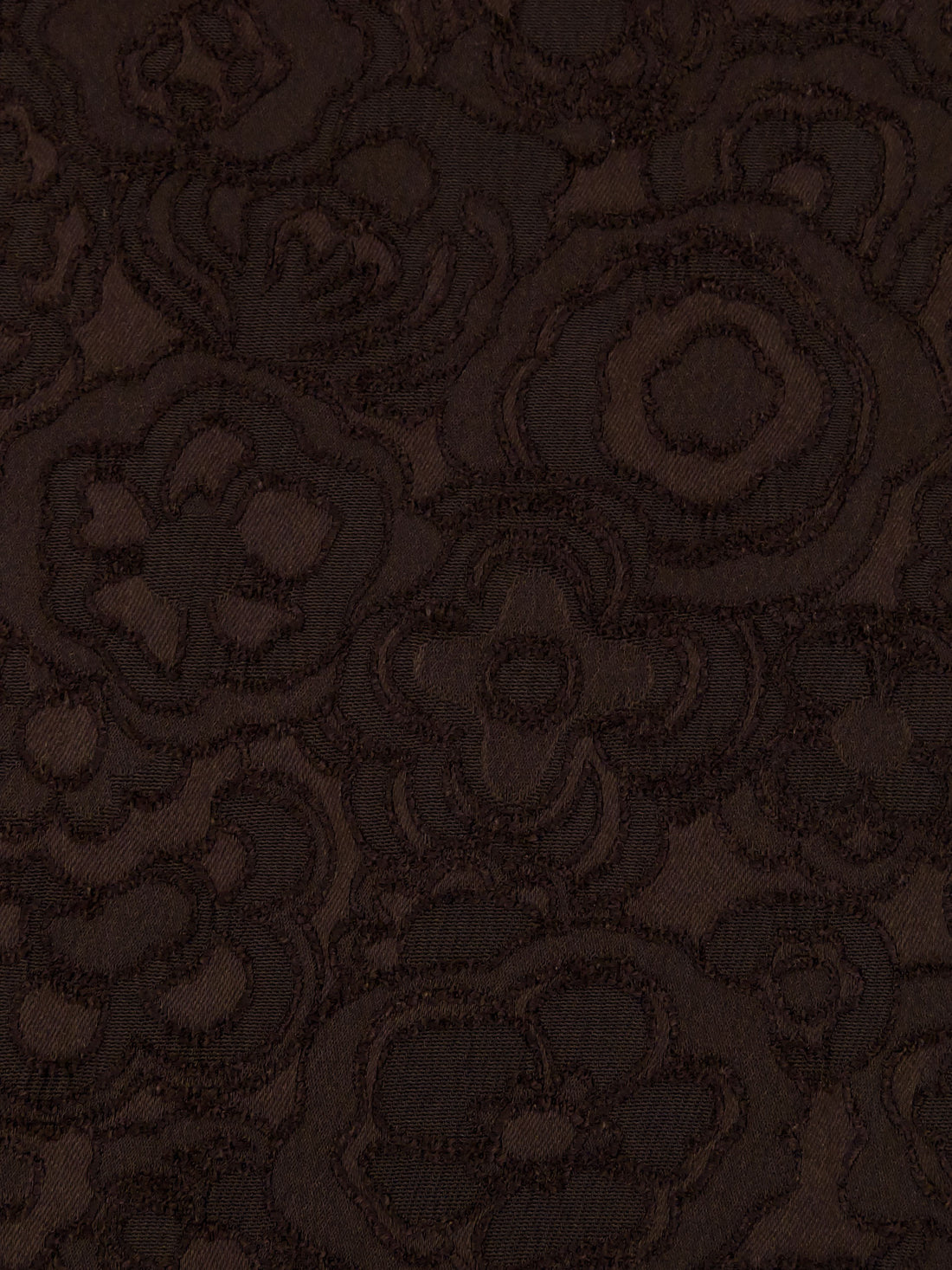 Dark Chocolate Polyester/Lycra Abstract Floral Weave Stretch Jacquard Suiting - Imported Form Japan By NY Designer - 45W