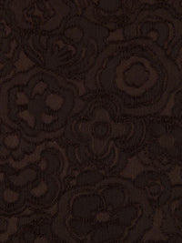 Dark Chocolate Polyester/Lycra Abstract Floral Weave Stretch Jacquard Suiting - Imported Form Japan By NY Designer - 45W