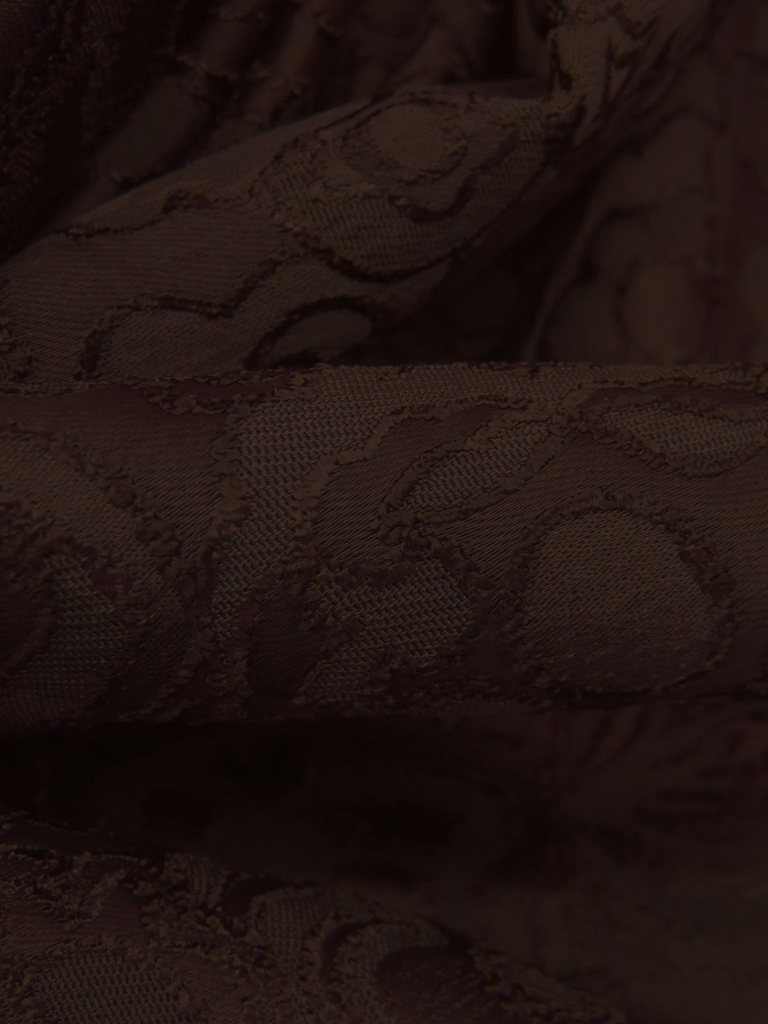 Dark Chocolate Polyester/Lycra Abstract Floral Weave Stretch Jacquard Suiting - Imported Form Japan By NY Designer - 45W