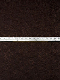 Dark Chocolate Polyester/Lycra Abstract Floral Weave Stretch Jacquard Suiting - Imported Form Japan By NY Designer - 45W