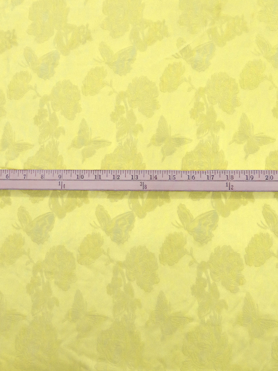 Sweet Corn 100% Polyester Butterfly Floral Weave Burnout Jacquard - NY Designer - 58W