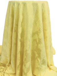 Sweet Corn 100% Polyester Butterfly Floral Weave Burnout Jacquard - NY Designer - 58W