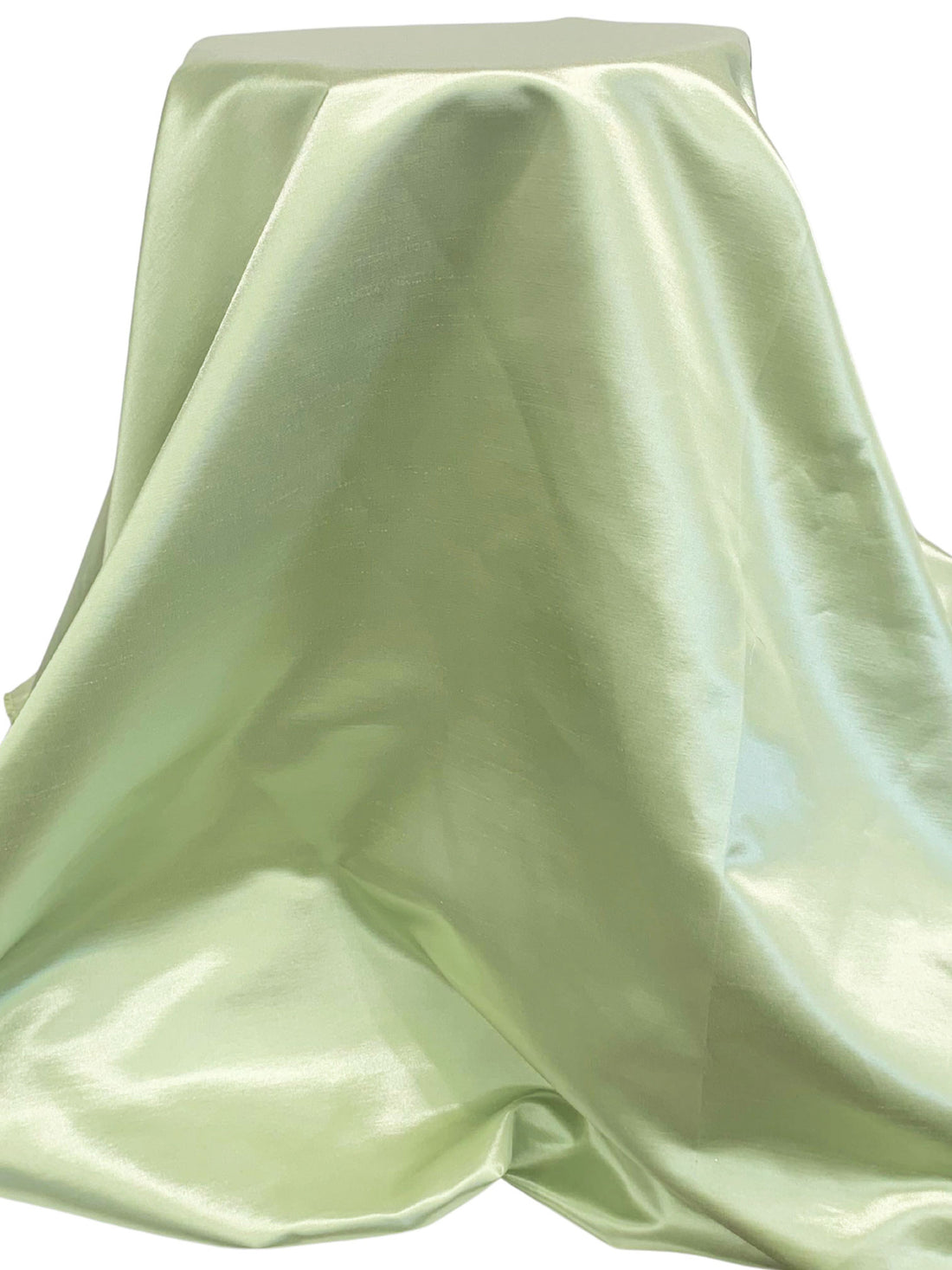 Light Pistachio Green 100% Polyester Satin Shantung - NY Designer - 58W
