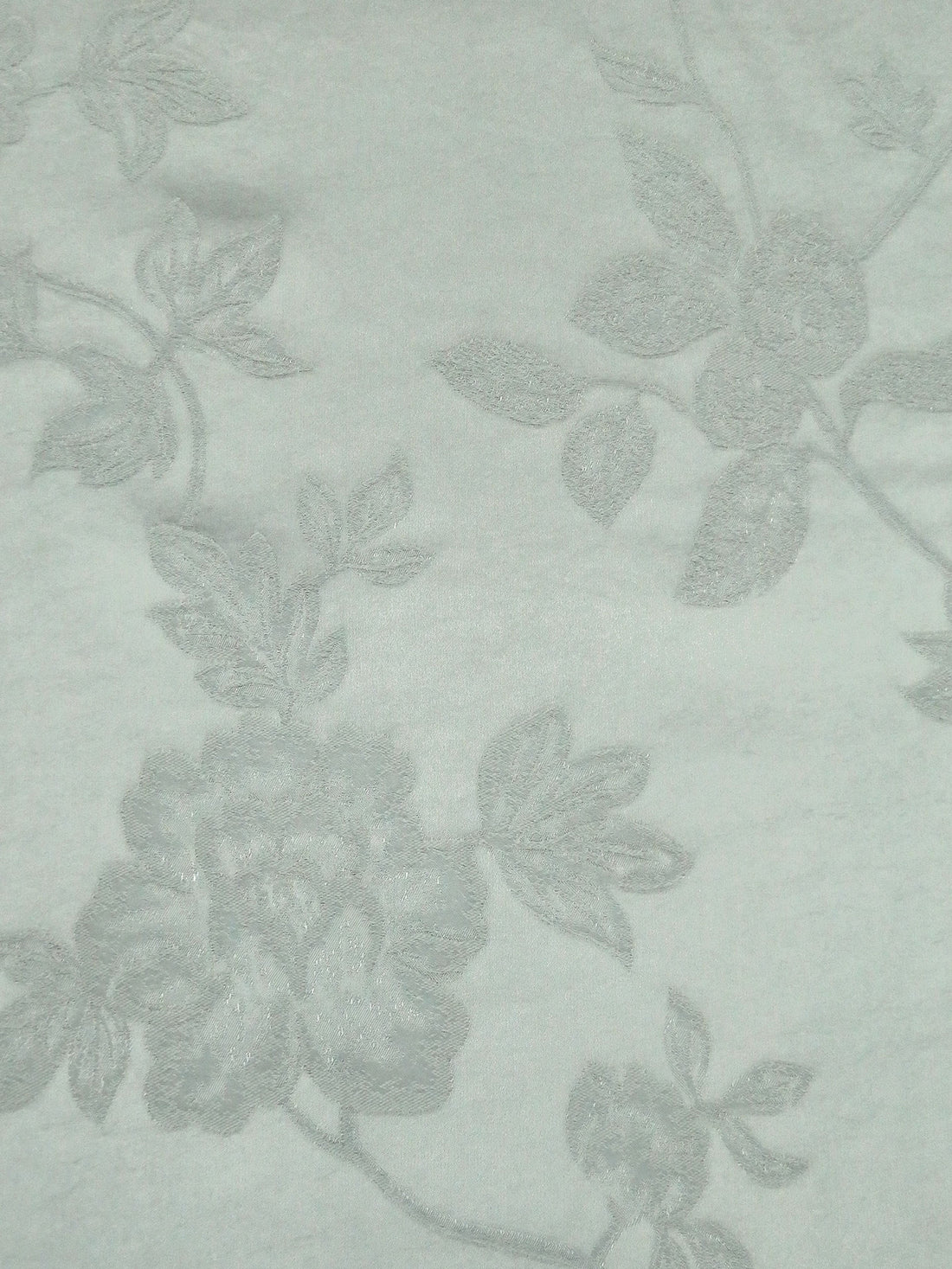 Ash Gray 100% Rayon Floral Weave Jacquard Blouse Weight Woven - NY Designer - 52W