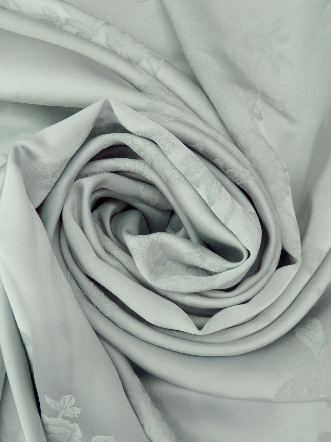 Ash Gray 100% Rayon Floral Weave Jacquard Blouse Weight Woven - NY Designer - 52W