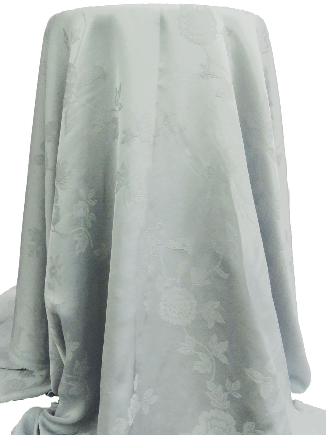 Ash Gray 100% Rayon Floral Weave Jacquard Blouse Weight Woven - NY Designer - 52W