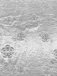 Silver 100% Polyester Embossed Floral Hammered Satin 55W