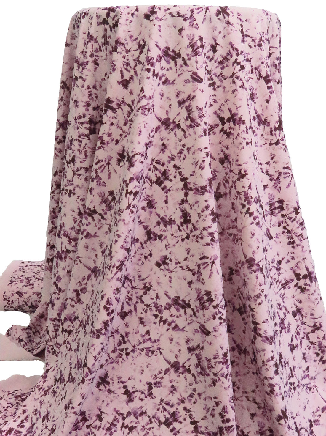 Lotion Pink/Deep Ruby/Brown Polyester/Lycra Abstract Grunge Print Stretch Blouse Weight Woven 53W