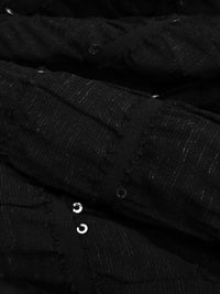 Black 100% Polyester Horizontal Stripe Sequin Shirred Chiffon - NY Designer - 54W