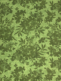 Muted Hunter Green/Soft Moss Green 100% Cotton Floral Print Quilt-Weight Woven 43W
