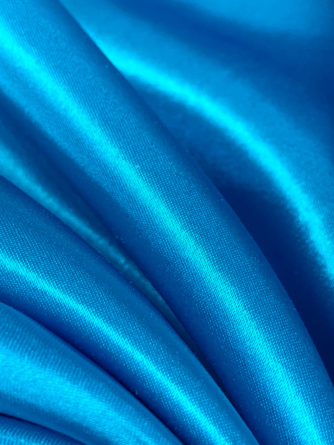Rich Electric Blue 100% Polyester Satin Shantung - NY Designer - 57W