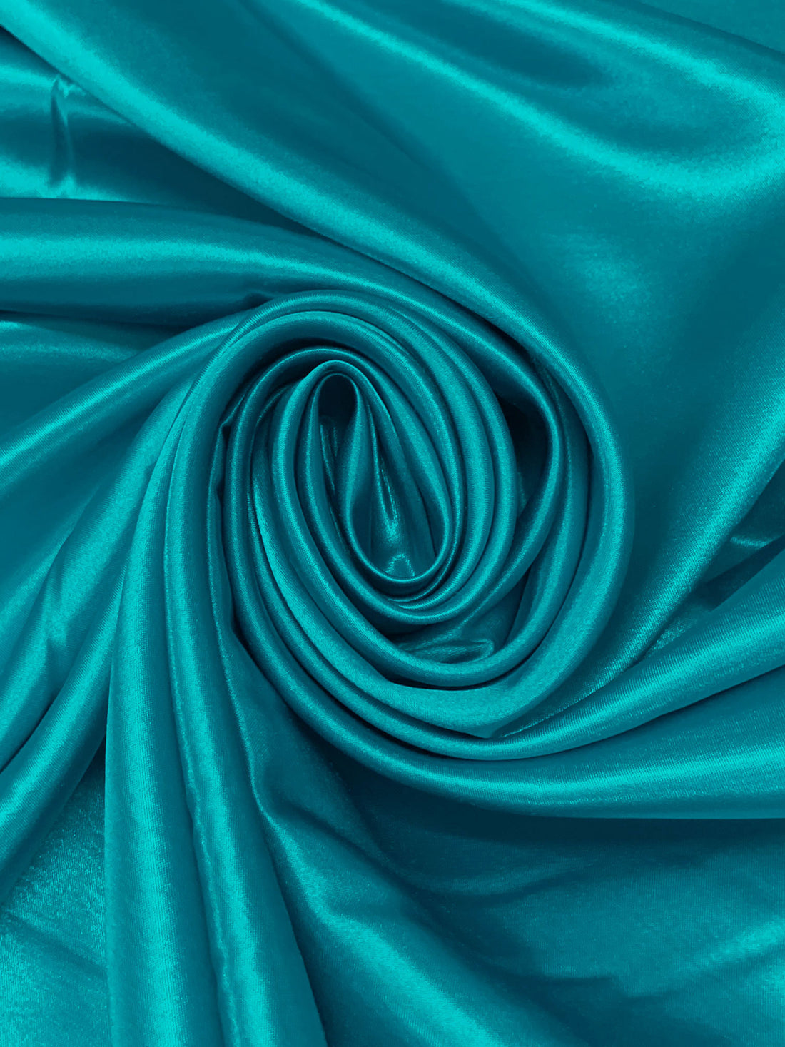 Vivid Medium Turquoise Blue 100% Polyester Satin Shantung - NY Designer - 58W