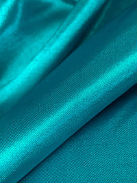 Vivid Medium Turquoise Blue 100% Polyester Satin Shantung - NY Designer - 58W