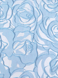 Cornflower 100% Polyester Abstract Roses Weave Jacquard 61W