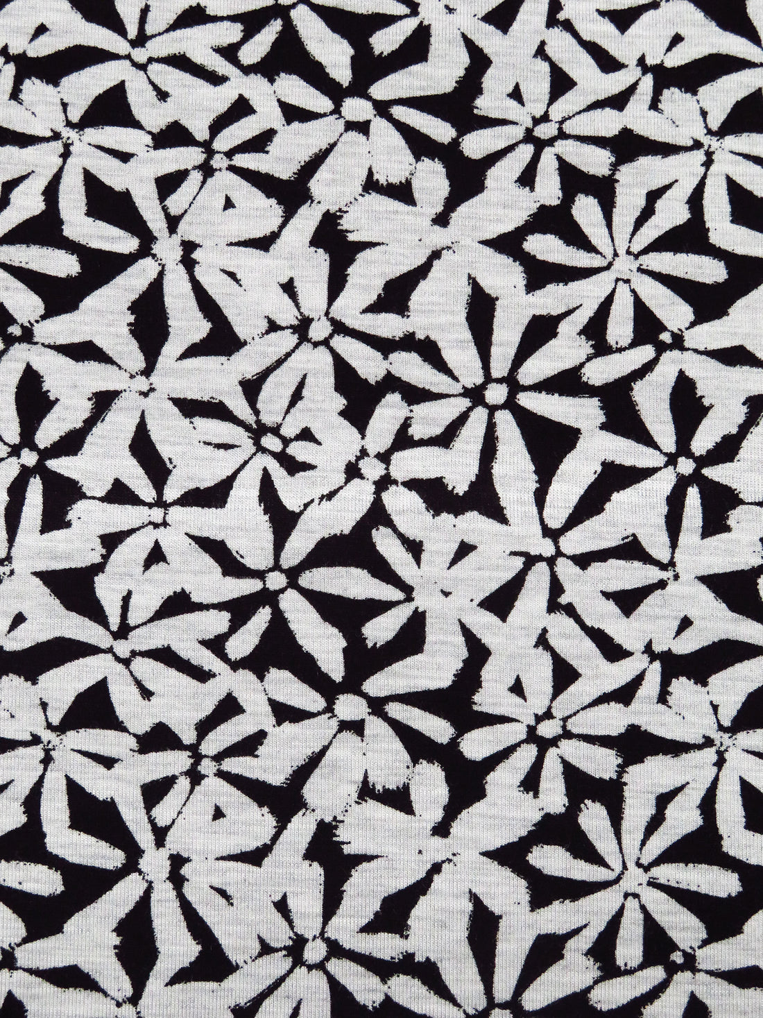 Black/Heathered Gray Bamboo/Lycra Floral Print Jersey Knit 60W