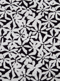 Black/Heathered Gray Bamboo/Lycra Floral Print Jersey Knit 60W