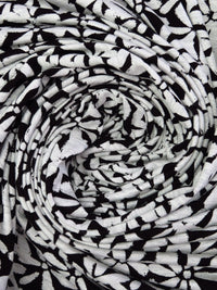 Black/Heathered Gray Bamboo/Lycra Floral Print Jersey Knit 60W