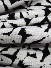 Black/Heathered Gray Bamboo/Lycra Floral Print Jersey Knit 60W