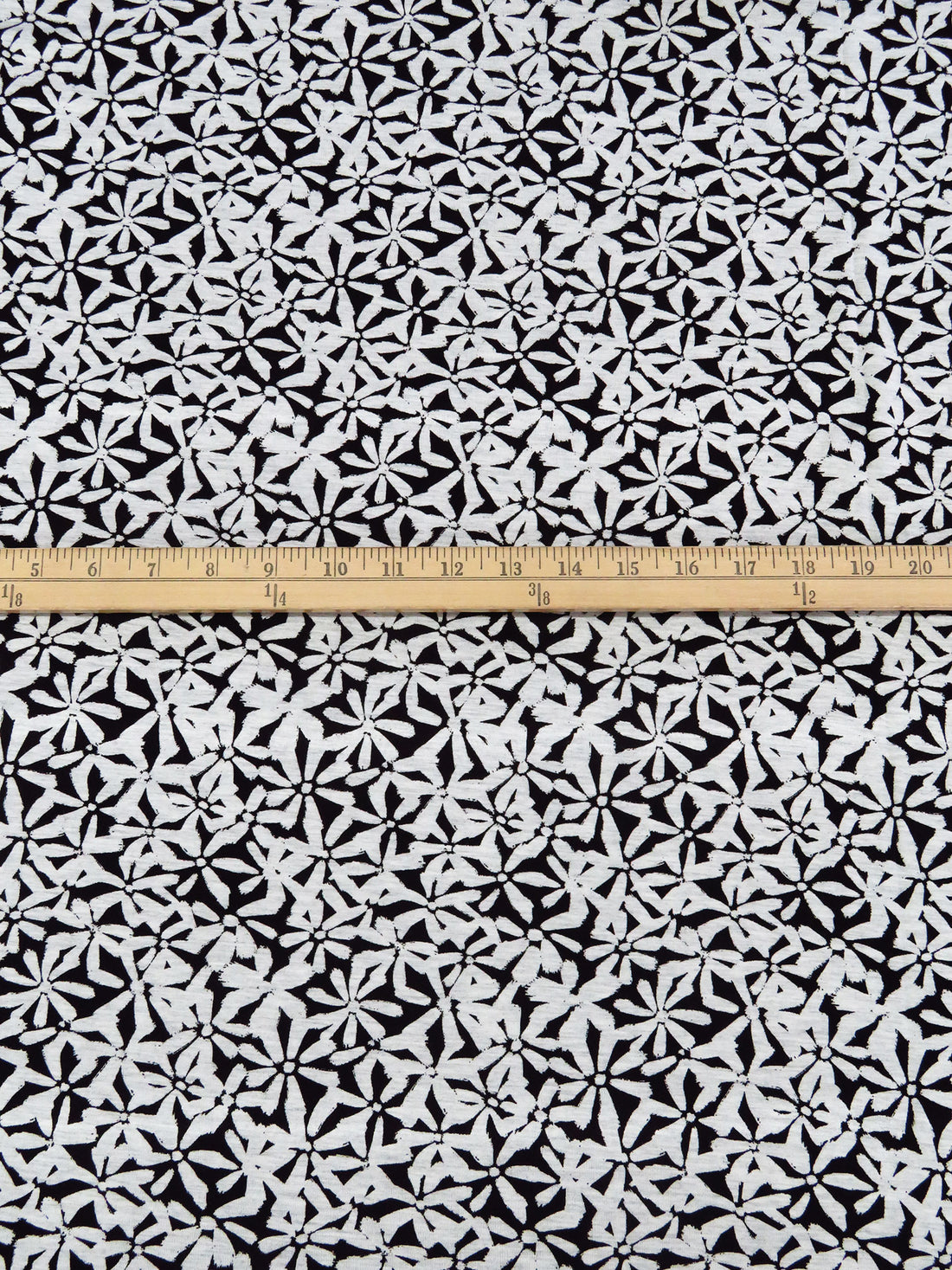 Black/Heathered Gray Bamboo/Lycra Floral Print Jersey Knit 60W