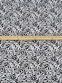 Black/Heathered Gray Bamboo/Lycra Floral Print Jersey Knit 60W