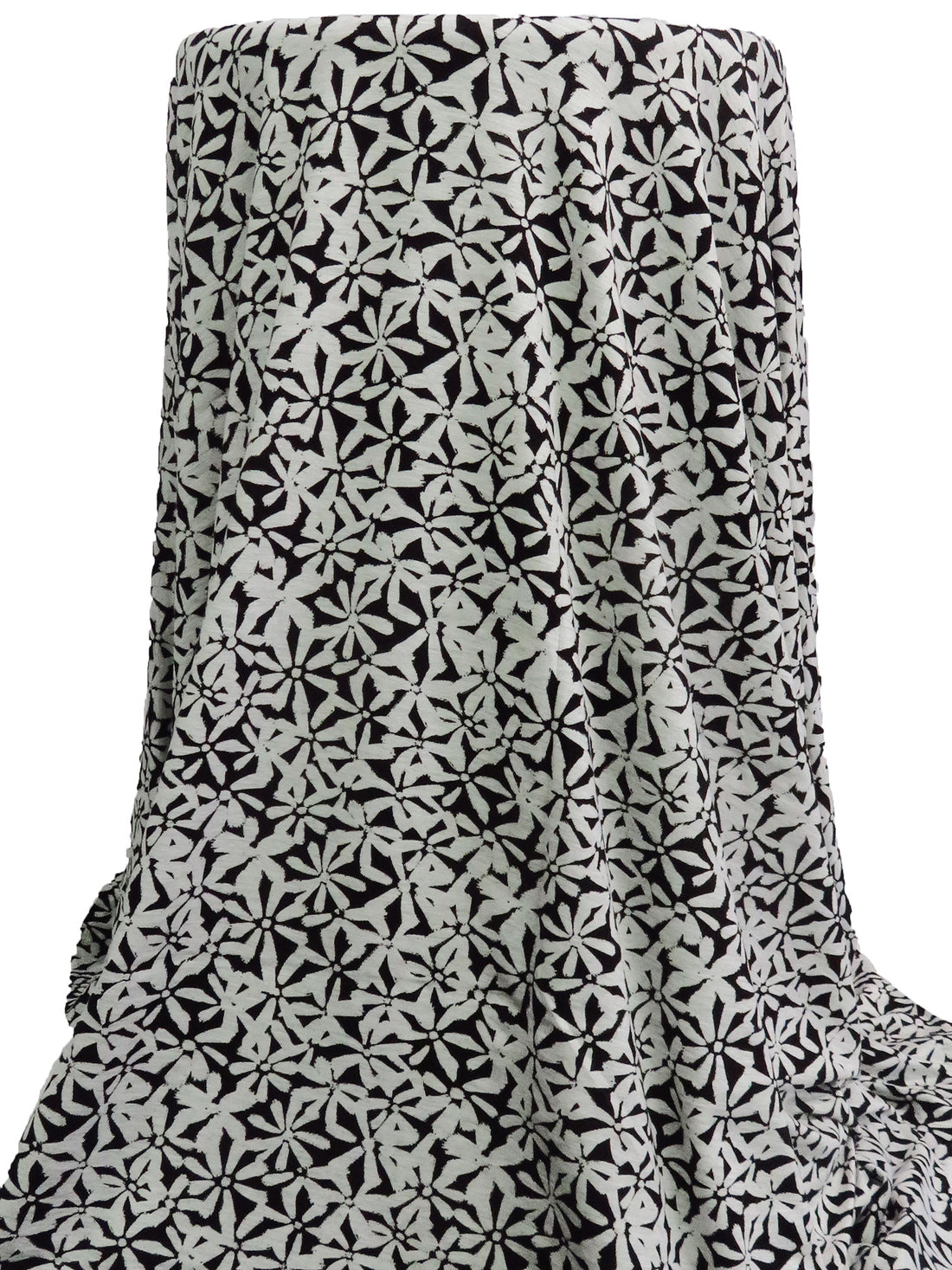 Black/Heathered Gray Bamboo/Lycra Floral Print Jersey Knit 60W