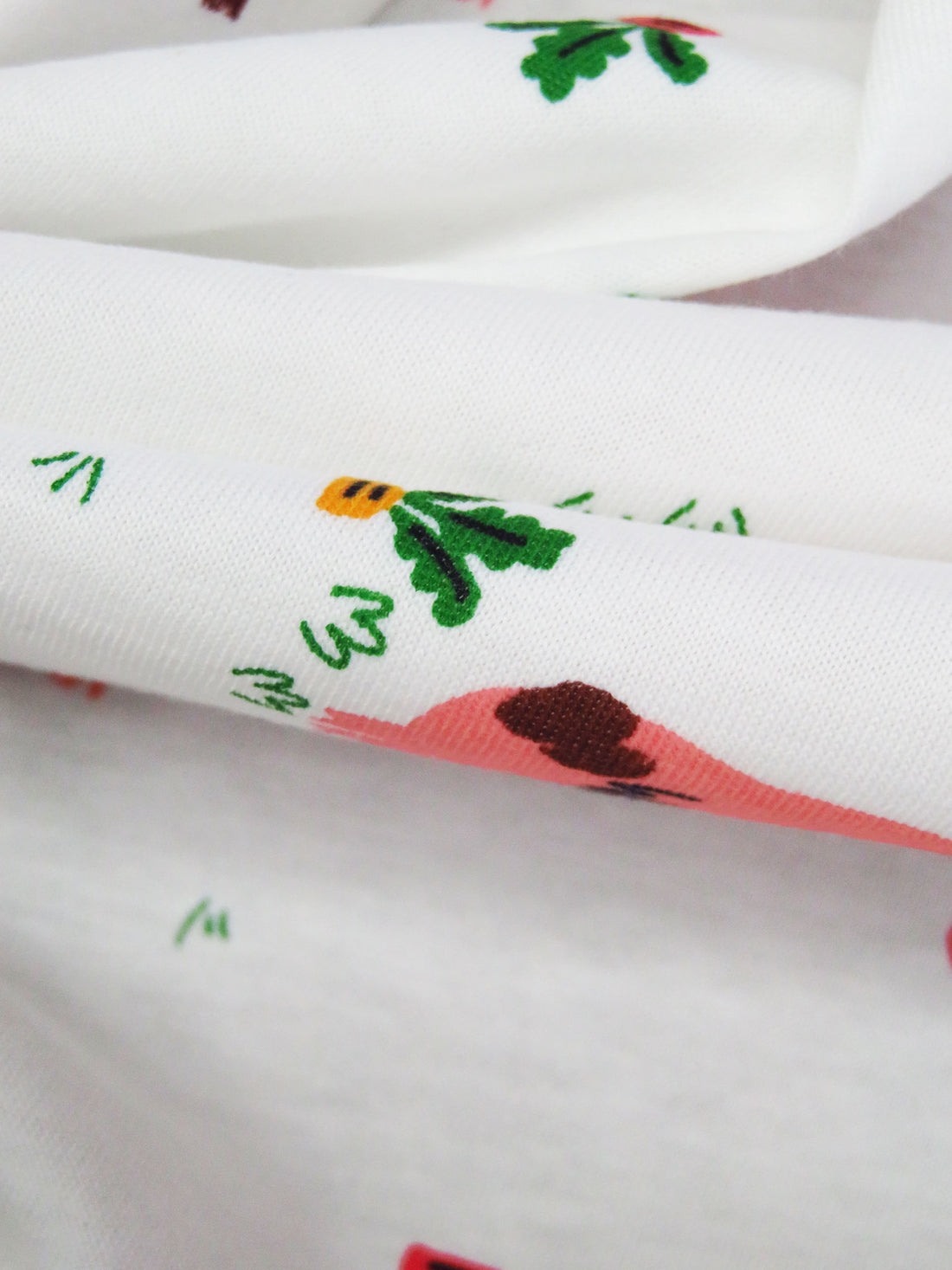 White/Red Jasper/Begonia Pink/Multi 100% Organic Cotton Farm Pigs Print Jersey Knit 58W