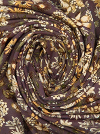 Dark Mauve Taupe/Cream/Willow Tea/Multi Bamboo/Lycra Floral Print French Terry Knit 60W