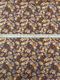 Dark Mauve Taupe/Cream/Willow Tea/Multi Bamboo/Lycra Floral Print French Terry Knit 60W
