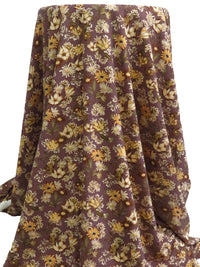 Dark Mauve Taupe/Cream/Willow Tea/Multi Bamboo/Lycra Floral Print French Terry Knit 60W