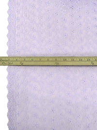 Lavender 100% Cotton Double Border Embroidered Floral Eyelet Voile 50W