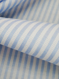 Cornflower/White 100% Cotton Vertical Stripe Weave Shirting 46W