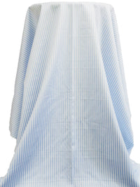 Cornflower/White 100% Cotton Vertical Stripe Weave Shirting 46W