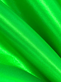 Lime Green 100% Polyester Satin Shantung - NY Designer - 58W