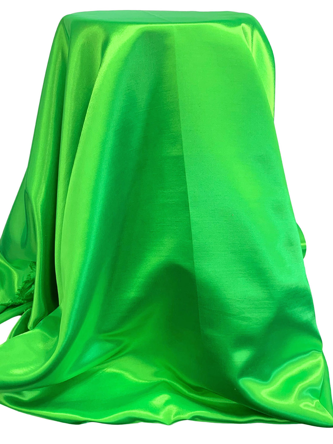Lime Green 100% Polyester Satin Shantung - NY Designer - 58W