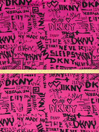 Magenta Pink/Black 100% Polyester Designer Print Washed Charmeuse - NY Designer - 58W