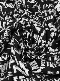 Black/White 100% Rayon Designer Print Voile - NY Designer - 51W