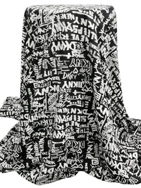 Black/White 100% Rayon Designer Print Voile - NY Designer - 51W
