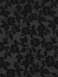 Black Polyester/Rayon Floral Weave Satin Jacquard - NY Designer - 51W