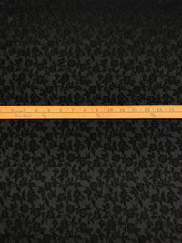 Black Polyester/Rayon Floral Weave Satin Jacquard - NY Designer - 51W