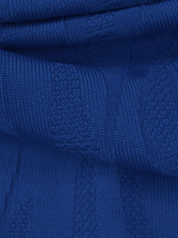 Dark Cobalt Blue Polyester/Lycra Abstract Animal Weave Jacquard Double Knit 60W