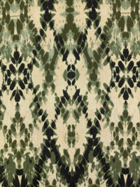 Rifle Green/Beige/Black Rayon/Nylon Abstract Print Crepe Blouse Weight Woven 56W